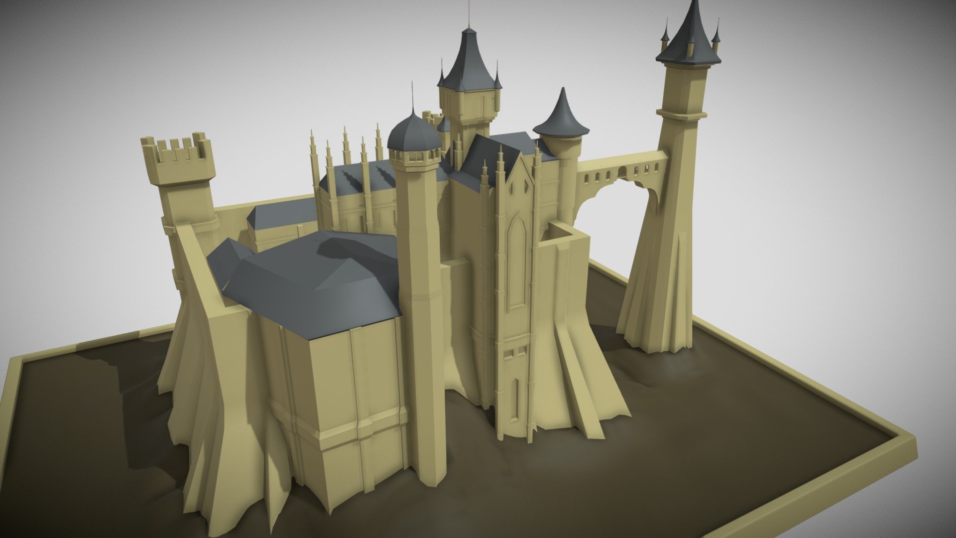 Disney Castle, European Medieval Castle - European Medieval Castle - 3D model by Banendu (@bsmeher1986) 3d model