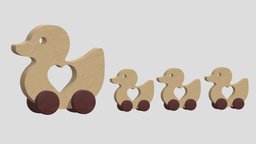 Wooden Toy Duck object, school, wooden, cute, kids, bird, toy, fun, animals, children, child, sports, duck, play, rolling, lovely, duckling, childhood, cartoon, animal, wood