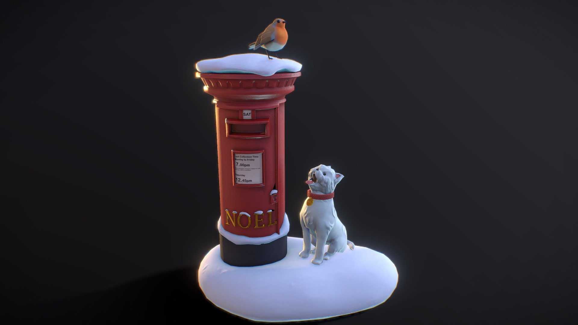 Wishing everyone a merry chirstmas! 3D model created using zbrush maya and substance painter - Christmas dog - Buy Royalty Free 3D model by dominic4628 3d model