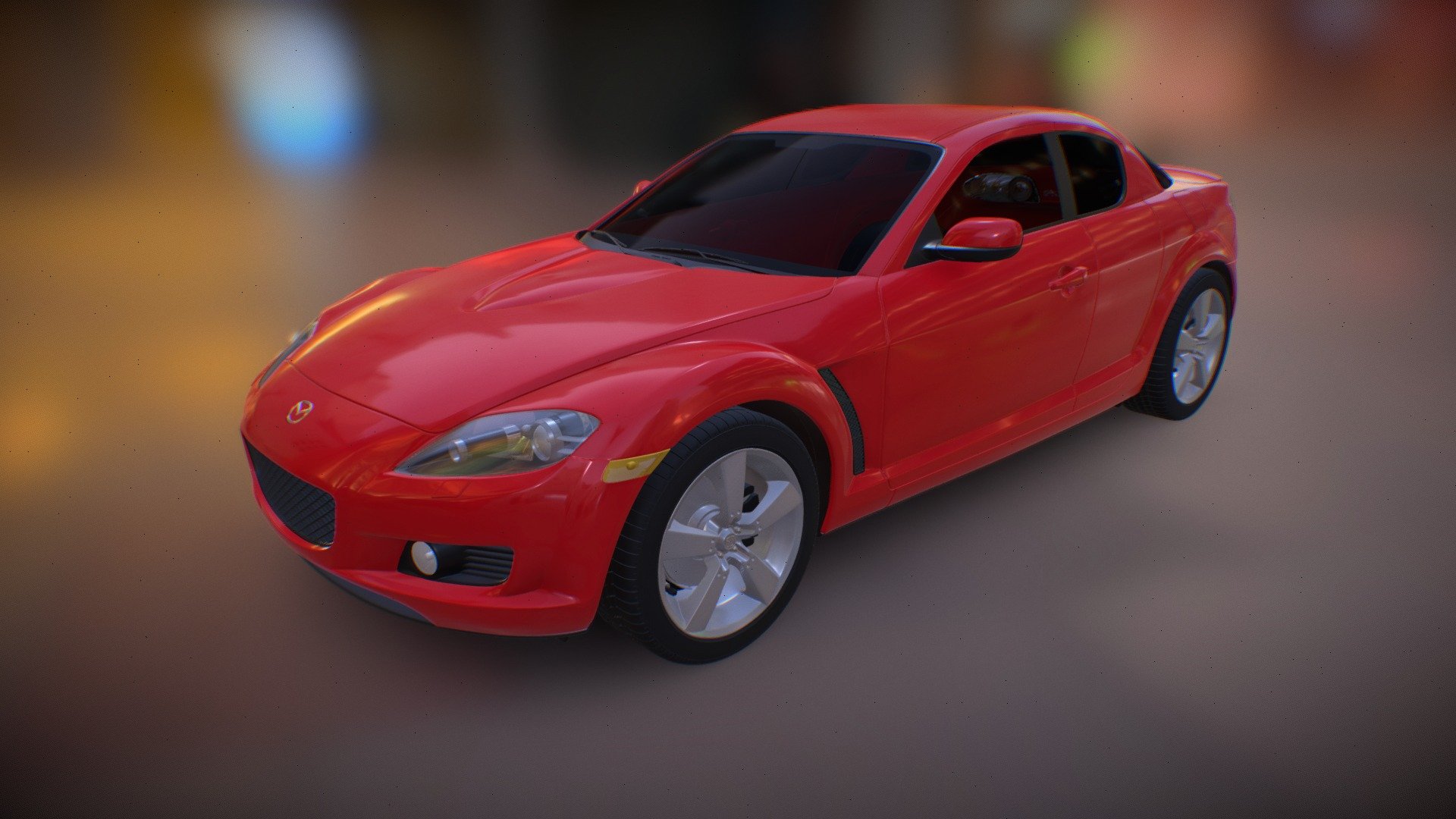 my first car-model :) - Mazda RX8 - 3D model by yoshipicture 3d model