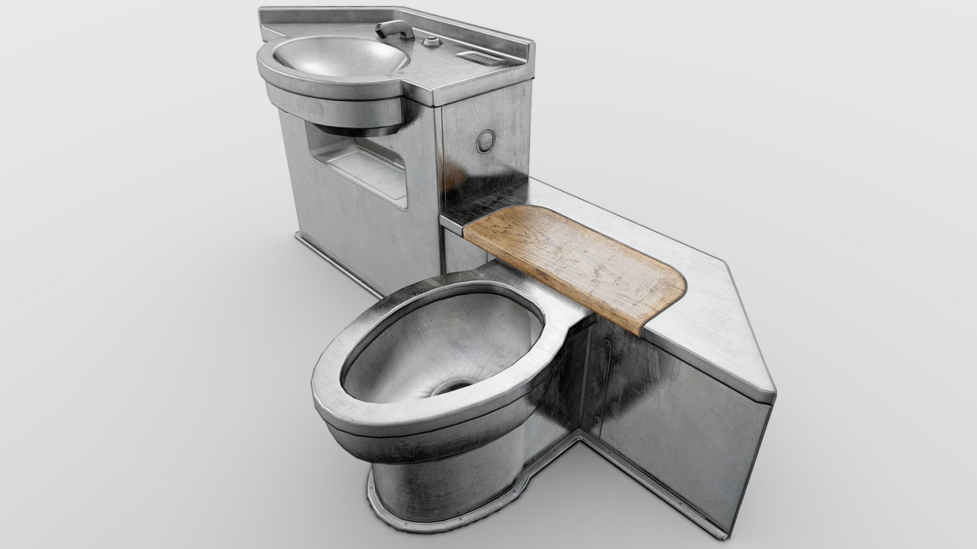 A game ready prison sink/toilet wall unit.

-PBR - Metallic Roughness - 4k 8 Bit (Normal/Height 16bit) 3d model