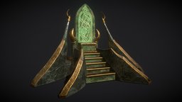 Jade Marble Throne green, other, trim, misc, throne, random, furniture, marble, vr, gamedev, aaa, 4k, shiny, seating, glow, beautiful, golden, glowing, emissive, jade, 3d, lowpoly, chair, stone, sci-fi, fantasy, gold, light, royal, rimmed