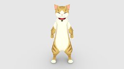Cartoon cat costume cat, children, doll, clothes, coat, performance, show, cosplay, costumes, lowpolymodel, roleplay, handpainted, animal, clothing