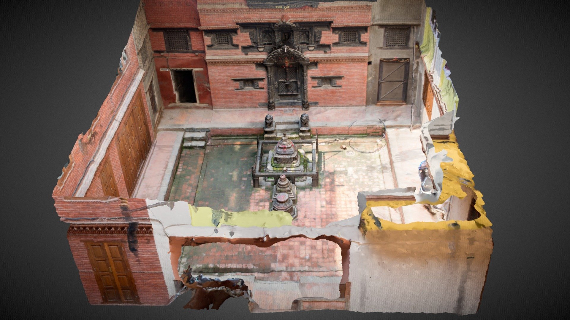 A Courtyard in Patan, Nepal - 3D model by GeoHubNepal (@sukuchha) 3d model