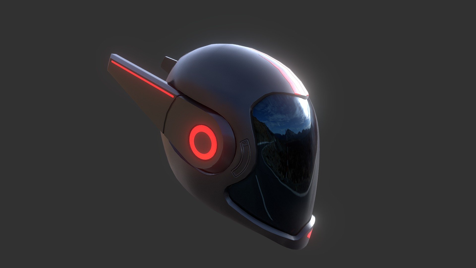 futuristic black helmet - futuristic helmet - Buy Royalty Free 3D model by juliancad 3d model