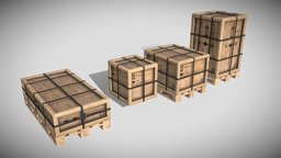 Wooden Crates Set storage, pallet, transportation, set, warehouse, transport, logistics, collection, crates, box, storage-box, industrial, crates-crate-box-boxes-wooden-box-wood, noai, warehouseequipment