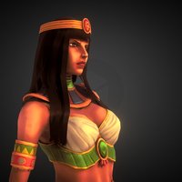 Cleopatra egypt, sculpting, egyptian, heroes, cleopatra, handpainted, blender, lowpoly, characters