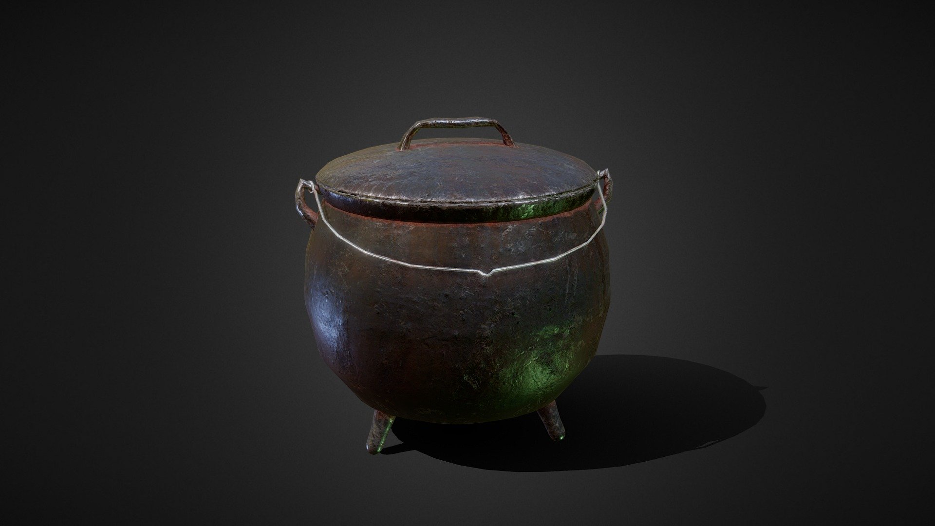 A rusty old witch's cauldron 3d model