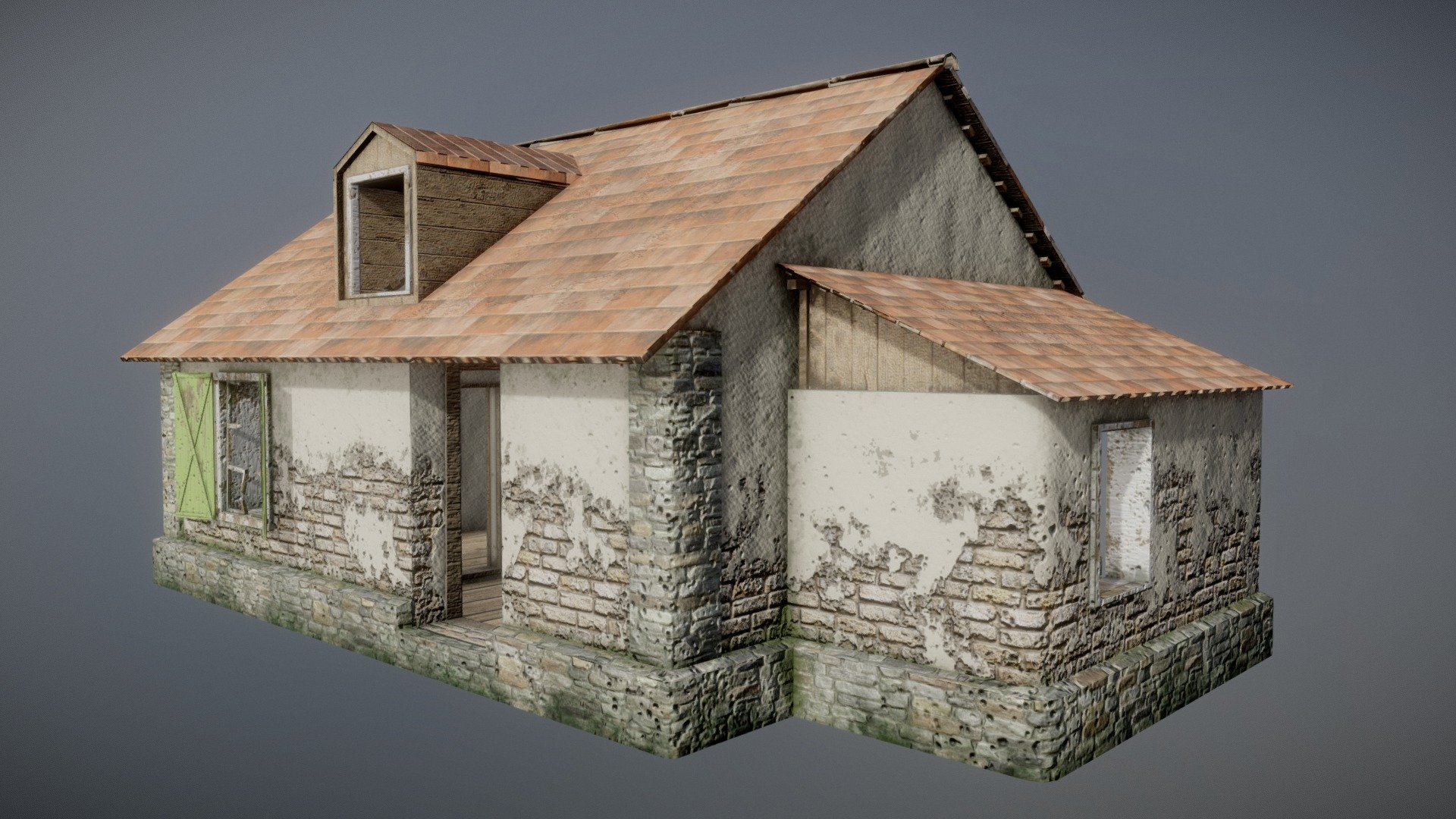 House located in the center of the battlefield. Comes in 3 colours of walls and 3 types of roofing, but only one combination displayed here.

Part of Weltkrieg 1 - mobile game about WW1 to be released soon 3d model