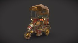 Steampunk Taxi steampunk, taxi, substancepainter, maya, handpainted, pbr, car, stylized, 3dmodeling