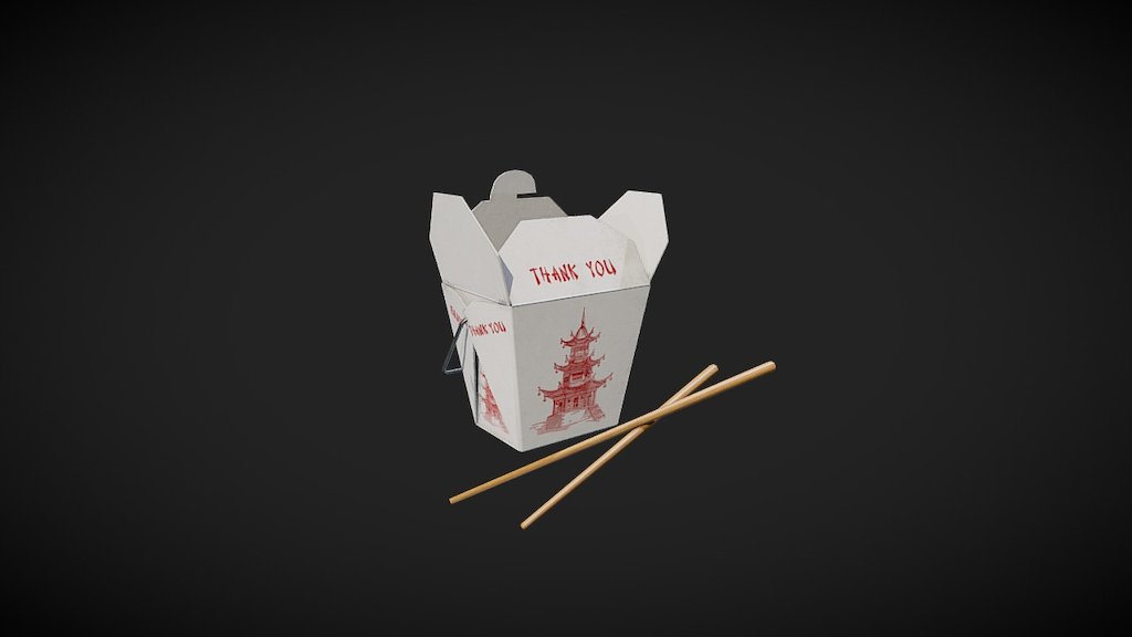 Low poly take-out box prop - Take-Out Box - 3D model by minemine 3d model