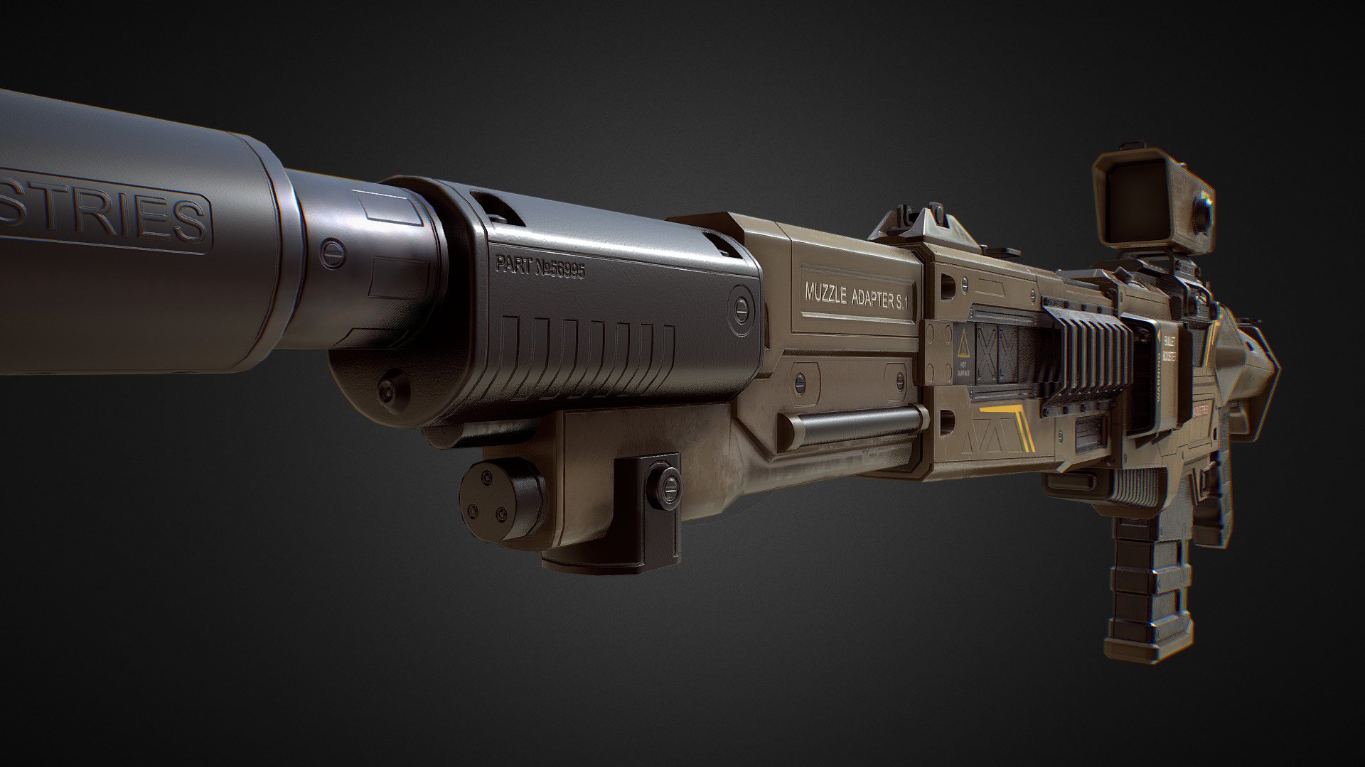 PBR Assault Sniper Rifle from Sci-Fi weapon pack 
Unity Assetstore:   PBR SciFi Weapons v2
CG trader:   PBR SciFi Weapons v2
With movable parts and hires textures - PBR Assault SniperRifle (from SciFi weapon pack) - 3D model by Dmitrii_Kutsenko (@Dmitrii_Kutcenko) 3d model