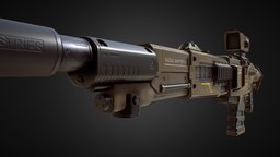 PBR Assault SniperRifle (from SciFi weapon pack) rifle, sniper, sniperrifle, sniper-rifle, weapon, unity, unity3d, pbr, sci-fi, gun, modular