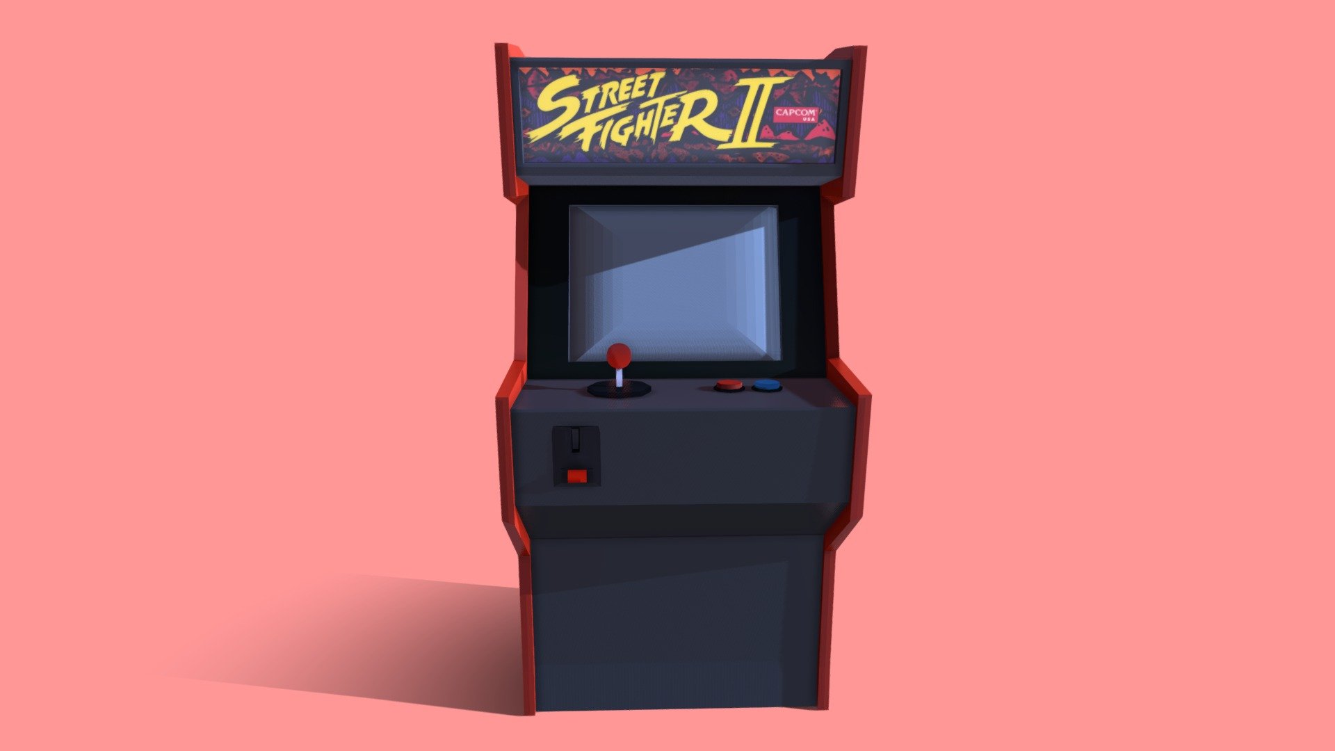 Low poly arcade machine with animations. the screen had effects and an video file but sketchfab doesn't support animated textures so here is the model without it 3d model