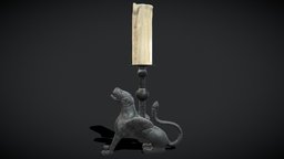 Bronze Chimera Candlestick wax, medieval, flame, antique, candle, candles, candlestick, candelabra, decor, models, candlelight, melting, unrealengine, wick, various, additional, lowpoly, home, decoration, halloween, interior, light