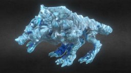 Ice Wolf ice, crystal, snow, creature, monster, wolf