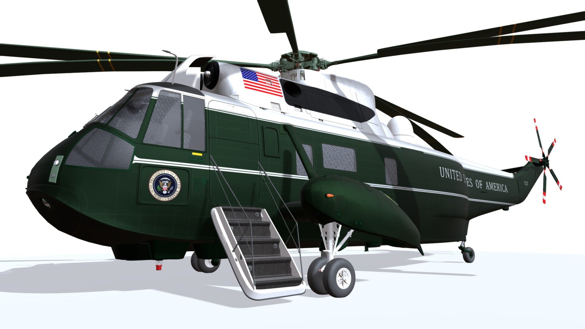 Detailed 3d model of presidential aircraft Marine One 3d model