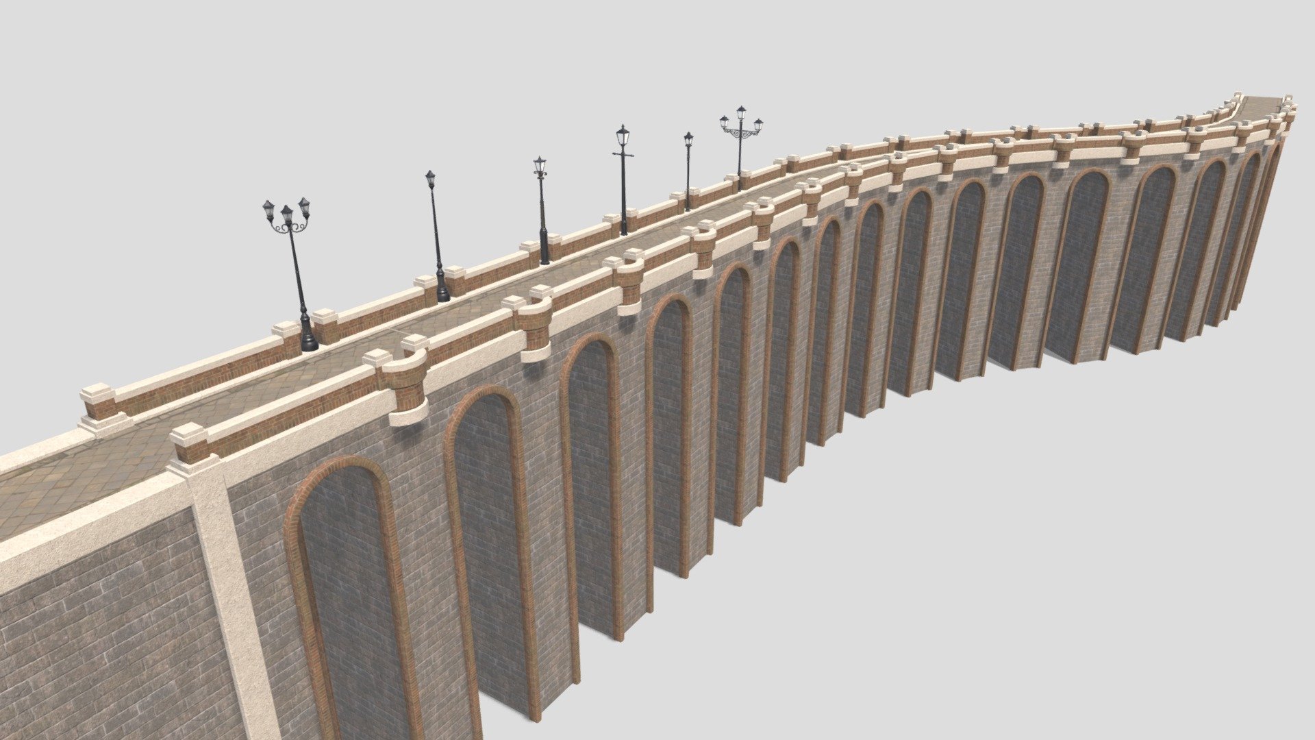 Detailed Description Info:


Model: Modular Bridge and street lights


Media Type: 3D Model


Geometry: Quads/Tris


Polygon Count: 8404


Vertice Count: 5044


Textures: Yes


Materials: Yes


Rigged: No


Animated: No


UV Mapped: Yes


Unwrapped UV’s: Yes Mixed


||||||||||||||||||||||||||||||||||| 


Modular Bridge with start, middle, bends and end. Easy to extend using snapping in meters 3d model