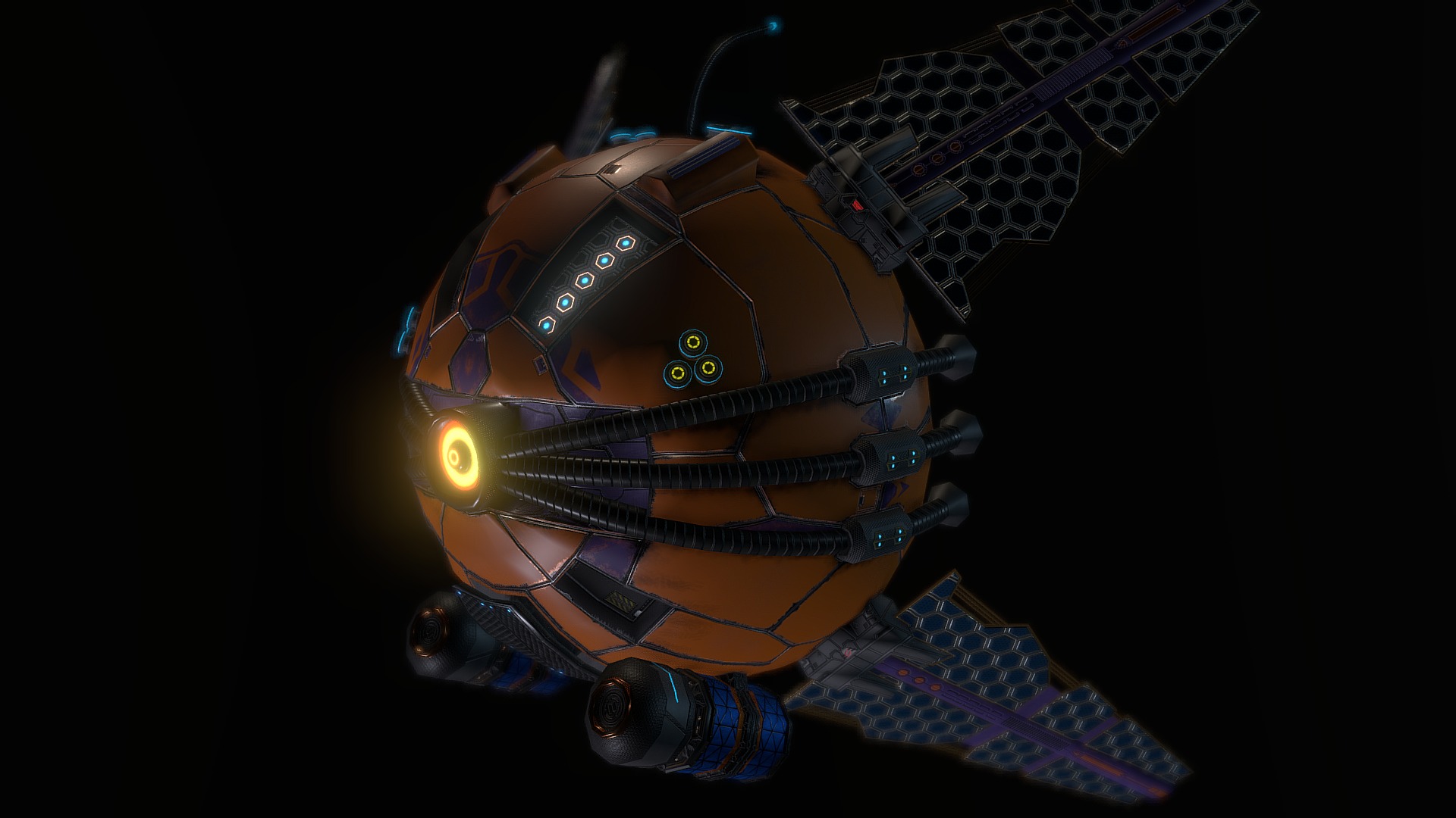 Scif Fi Eye Droid
Working to get better at sci fi models. 
Maya, Substance Painter 3d model