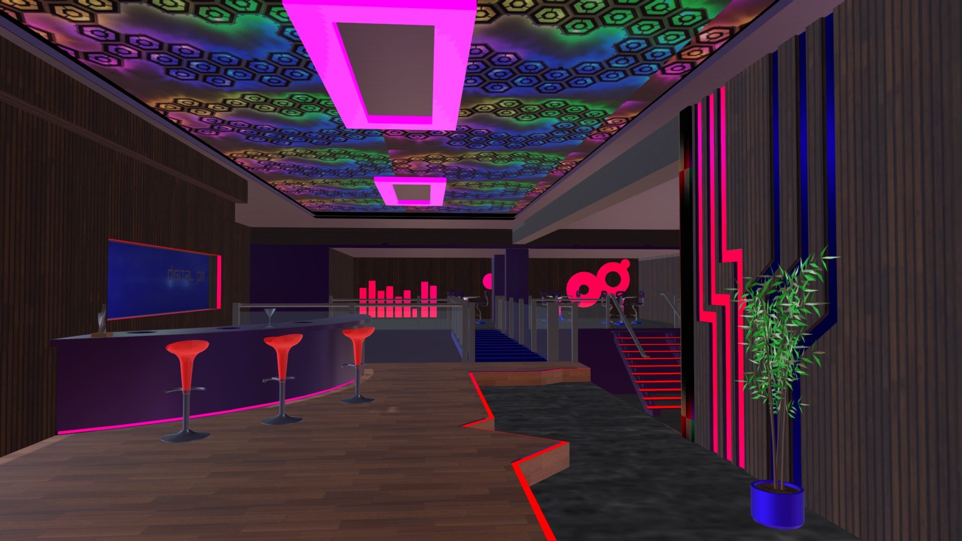 Nightclub Bloom Unit - Download Free 3D model by Miguelangelo Rosario (@miguelangelo2k) 3d model