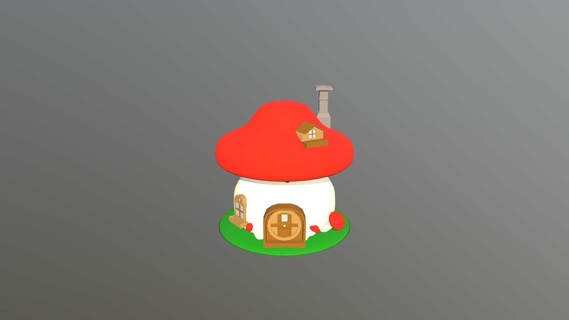 A quaint little low poly mushroom house. Created in Maya 3d model