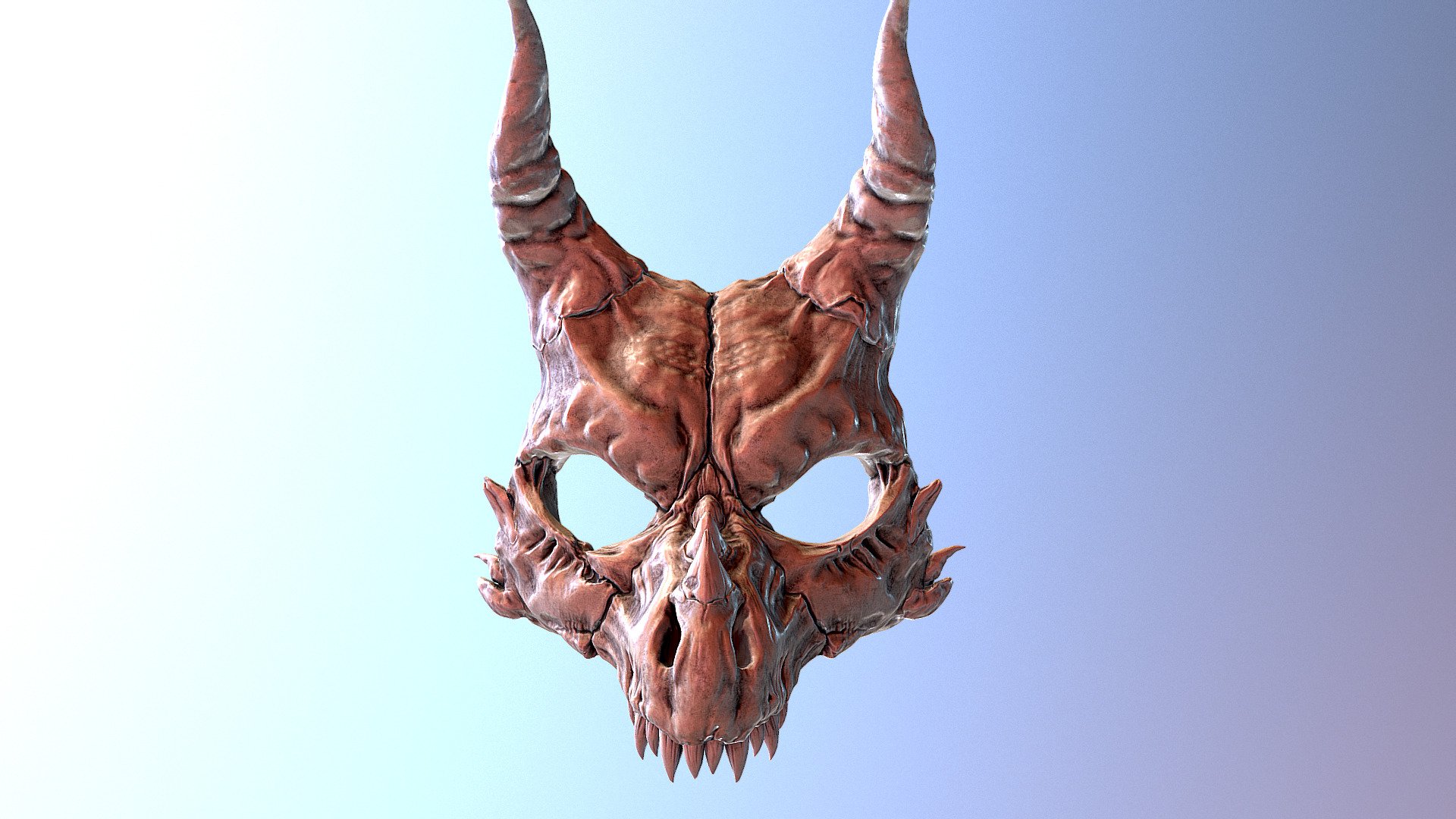 mask for 3D print so I didn’t really care about the polycount. Just want to make a small sketchfab view - Baby Dragon's Skull Mask - 3D model by BackDude (@adrien.esch) 3d model