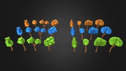[FREE] Cartoon Voxel Trees 3D Models