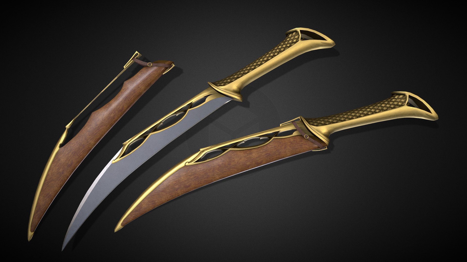 Dagger inspired by Tauriel's daggers mixed with an other elf sword's handle.
made with 3dSmax and Substance Painter - Thurin (the secret) - Elf dagger - Download Free 3D model by kuckbert 3d model