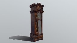 Antique Clock wooden, past, time, clock, prop, ornament, antique, appliance, old, rarity, substancepainter