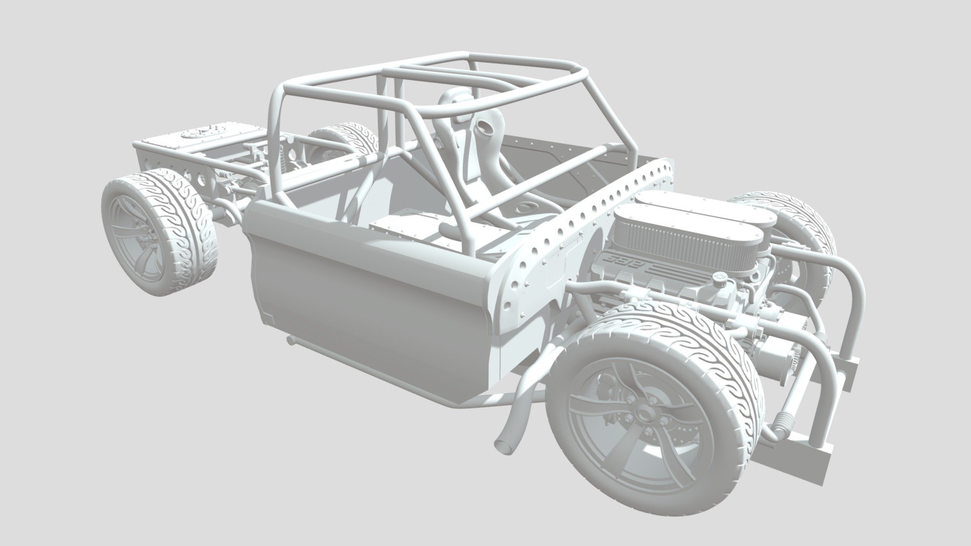 This is a transkit I created for the Revell 1966 Chevrolet Fleetside Pickup kit. You will need the Body, glass, and trim from the kit. Everything else is 3D printed.

This can be found on my website : https://www.hobbiwerks.com/product/1966customchassis/ - 1966 Chevrolet Fleetside Pickup Custom - 3D model by HobbiWerks 3d model