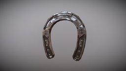 Horseshoe Low Poly shoe, horses, metal, horseshoe, game, blender, texture, pbr, lowpoly, horse, low, poly, free, steel