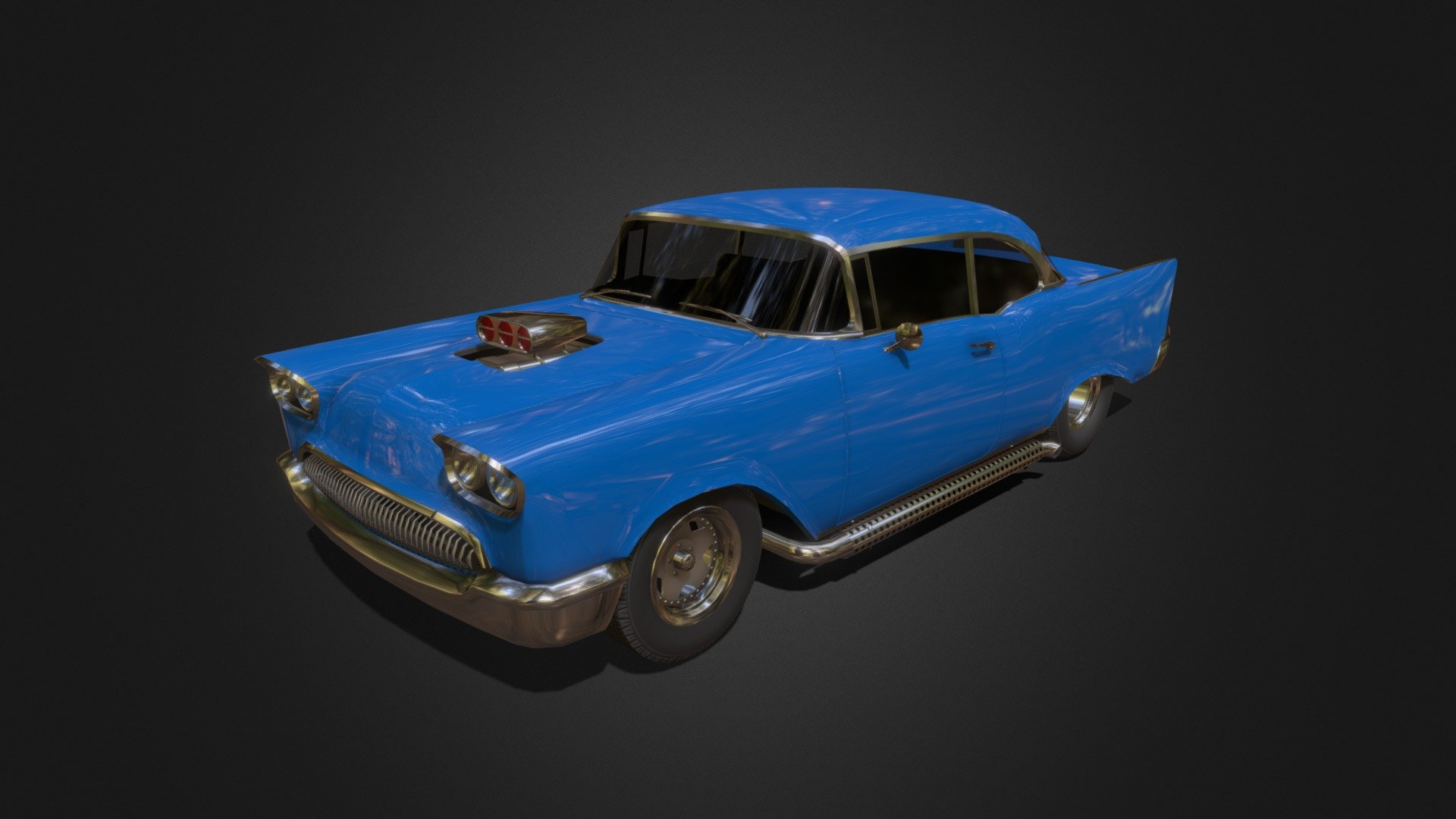 Game-ready vehicle model with Textures, 4 LOD states, and simplified collision meshes.

Vehicle model is based on 1950s car designs with classic muscle car tyres 3d model
