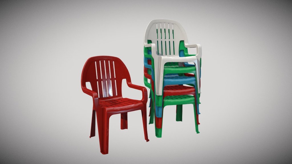 Classic Plastic Chairs - Download Free 3D model by Francesco Coldesina (@topfrank2013) 3d model