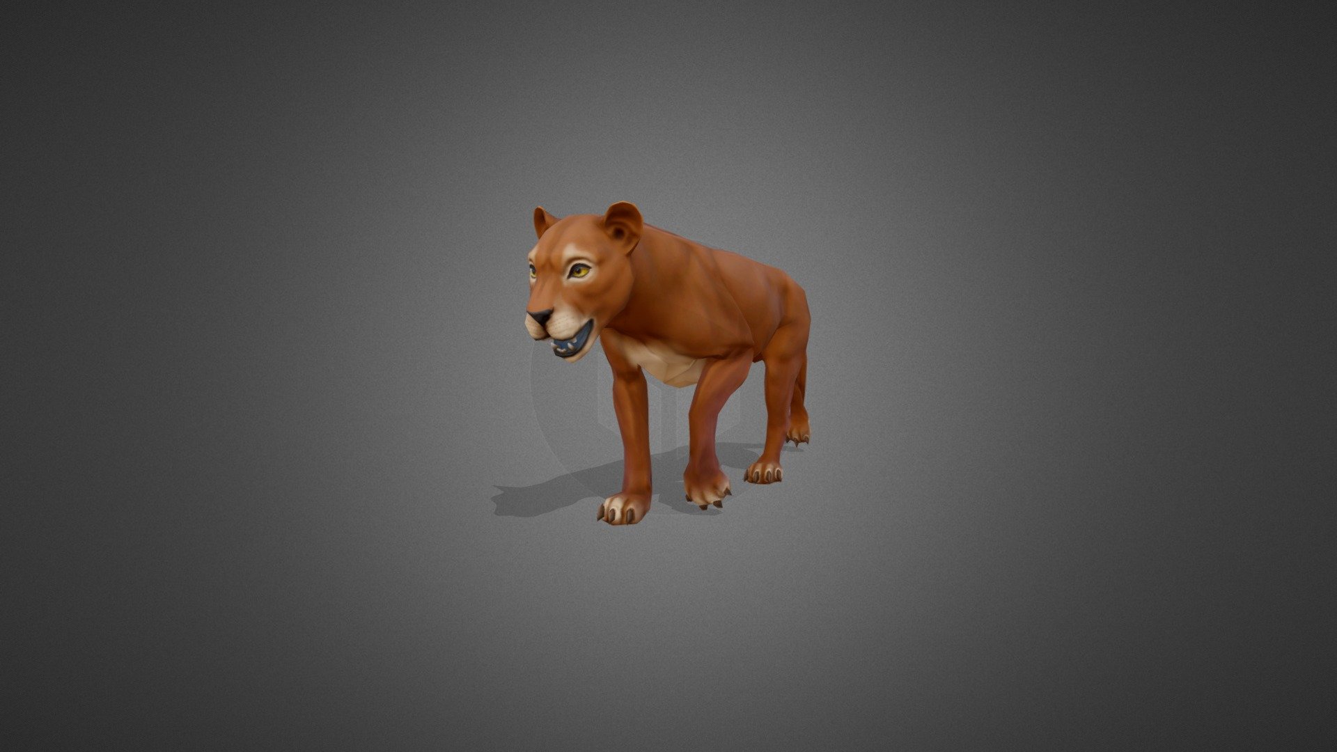 All rights belongs to Pride Games Studio

Model and textures made by Anton Milashin. 
All animations made by hand keying. This lioness is a pet in mobile game EXILE SURVIVAL. First of all i watched many  references for this lion animations after that i've made a rig for him, skin and after that, created this animations using Maya. In the end this game asset is ready for use in Unity project 3d model