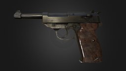 P38 Pistol ww2, high, wwii, p38, realistic, pistol, articulated, fidelity, weapon, animation, gun