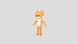 Character221 Dog body, humanoid, cute, baby, avatar, orange, dog, toy, mascot, doll, fox, furry, shiba, character, cartoon, animal, male, anime, hand