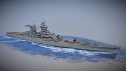 Richelieu france, battleship, french, ww2, warship, wars, blender-3d, worldwar2, pbrtexture, pbr-texturing, blender, pbr, blender3d, ship, war, navy