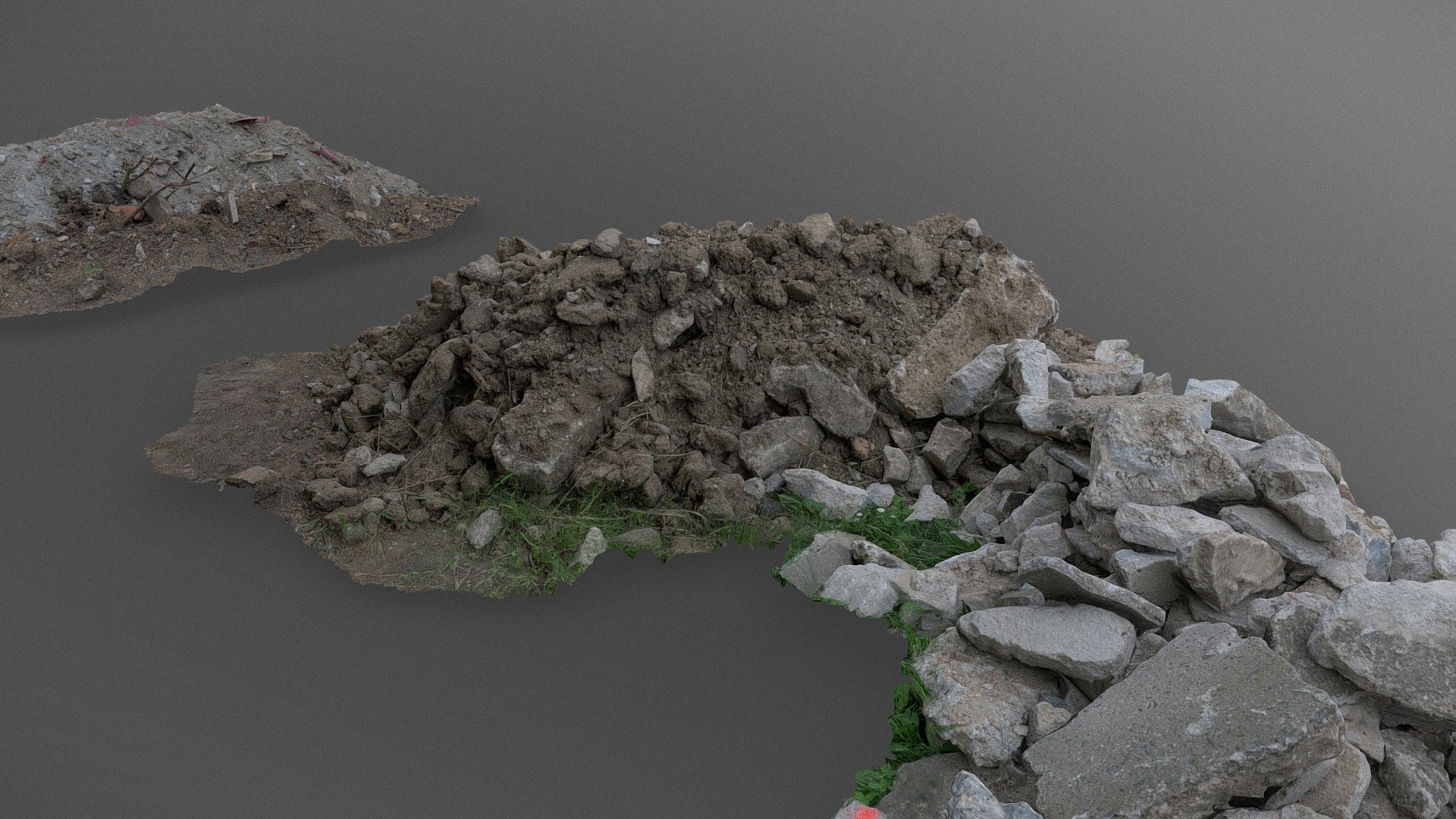 Pile of dark brown construction  mixed soil mud land earth dirt heap pile mound, freshly dug, with some bricks, concrete debris and grass patches on cable dig constrction site

Photogrammetry scan 120x36MP, 2x8K texture + HD Normals - Cable dig heaps - Buy Royalty Free 3D model by matousekfoto 3d model