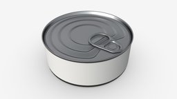 Сanned food round tin metal aluminum can 017 food, product, packaging, can, aluminum, tin, store, jar, shiny, metal, yellow, label, canned, conserve, liv, 3d, pbr, container, ring, pullup
