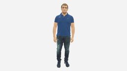 Man In Blue Polo Jeans 0599 style, people, clothes, jeans, miniatures, realistic, polo, character, 3dprint, model, man, blue