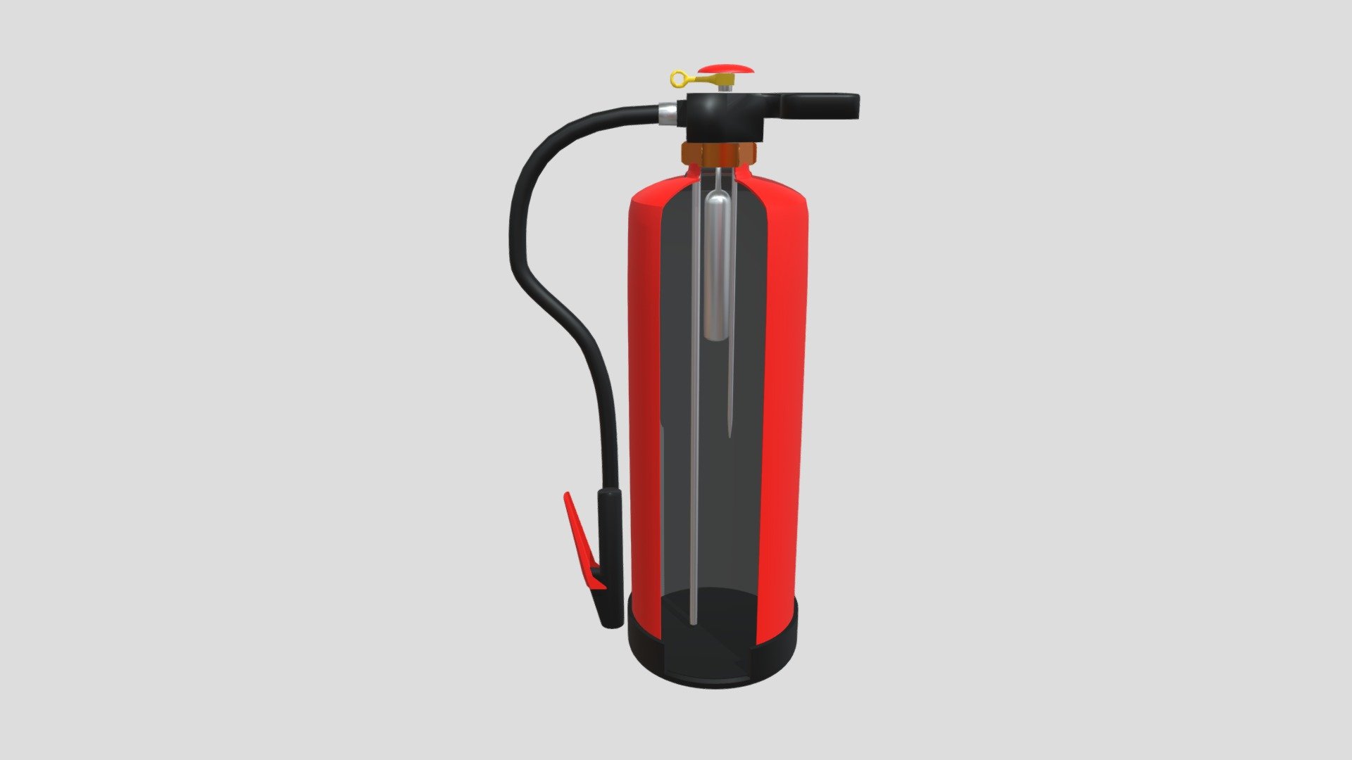 A cut out model of a dry powder fire extinguisher of the charging type 3d model