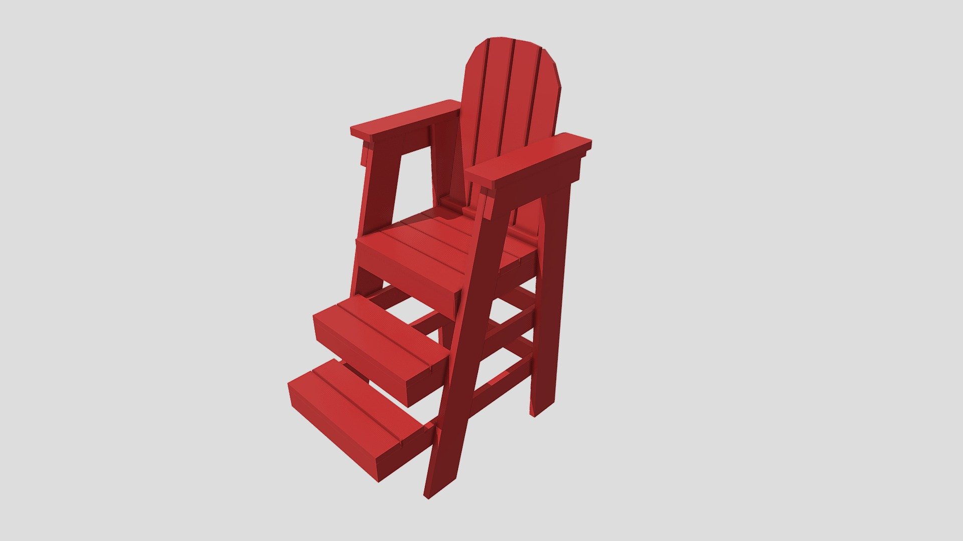 Community Pool Lifeguard Chair. Free to use as asset in any project you need 3d model