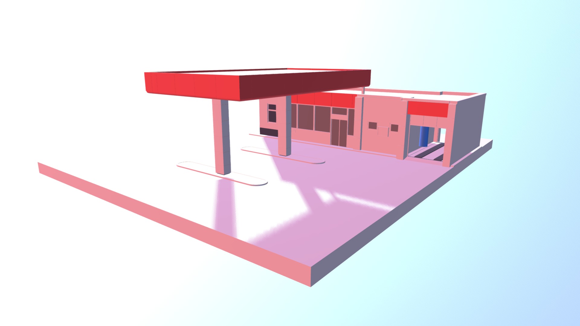 Gas Station (WiP-2) - Gas Station Type-1 (WiP-2) - 3D model by VIS-All-3D (@VIS-All) 3d model