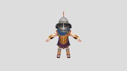 Chibi Gladiator LowPoly gladiator, chibi, warrior, europe, chibi-character, low-poly, lowpoly, chibi-gladiator