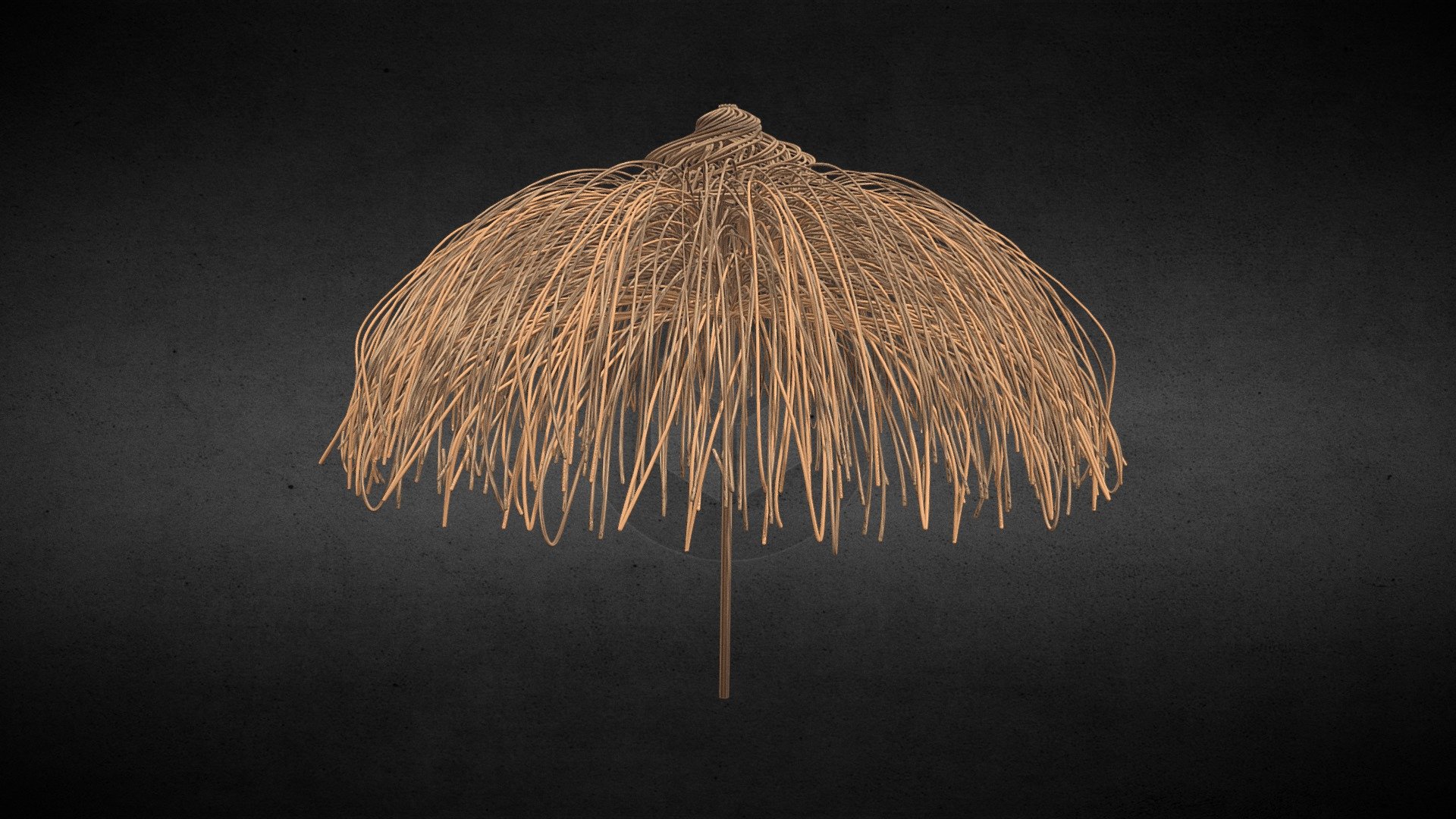 Mimbre umbrela, sombrilla para playa decorativo y para diseño de exteriores terraaza - Mimbre sombrilla large - Buy Royalty Free 3D model by Isaak_ME 3d model