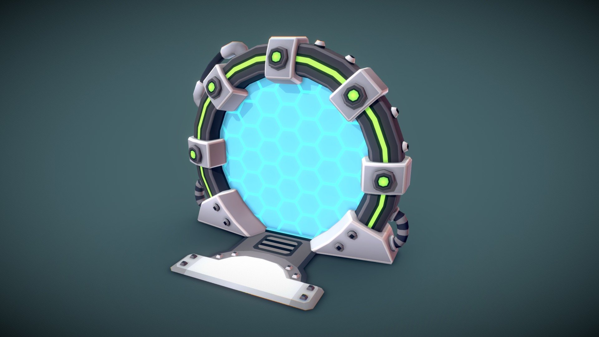Scifi warp gate for the Tombstar game 3d model