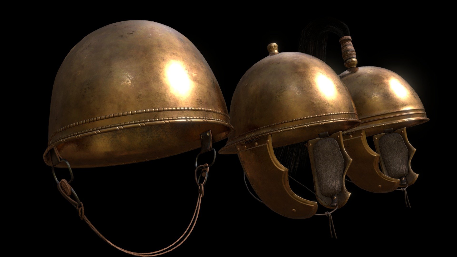 Some variation of the Montefortino helmet to embellish your roman legionnaire 🙂





/ ----------- Characteristics -------------- /

PBR Material

Textures : (Color, Metal, Rough, Normal, AO) everything in 2K.
 - Montefortino Helmets variation - Buy Royalty Free 3D model by The Ancient Forge (Svein) (@svein) 3d model