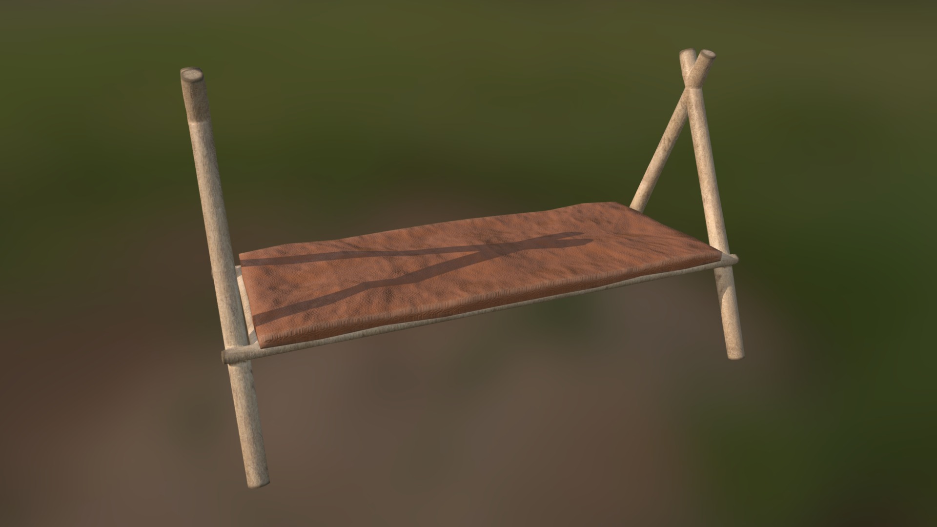 Primative bed - Camp Bed - Download Free 3D model by lionclaw0612 3d model