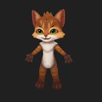 kitty kitty, lowpolymodel, character, low-poly, lowpoly, gameart