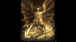 The Great Red Dragon 2.5D red, demon, wings, sun, great, bible, woman, william, blake, clothed, fear, devi, hannibal, revelation, animation, animated, dragon